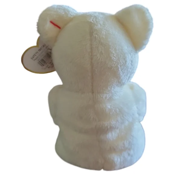 Vtg 05 Ty Beanie Baby DEAR ONE White Bear Floral (Hallmark Gold Crown Excl) 8.5" - Picture 4 of 12